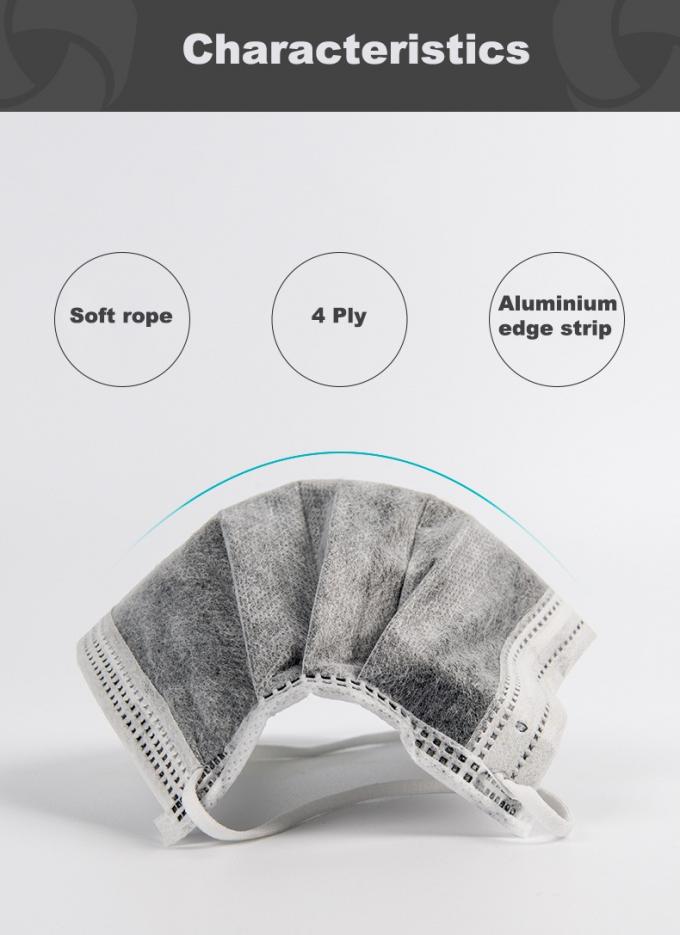 Moderne Aktivkohle-Atemschutzmaske 4 Falten-nicht- gesponnener Entwurfs-einzelner Gebrauch