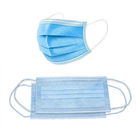 Blue Earloop Face Mask Three Layer Safety Protective With Adjustable Nose Clip