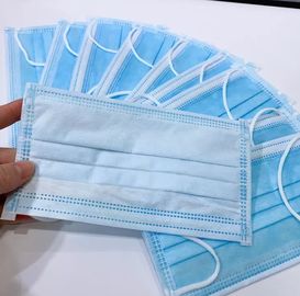 China Blaues Earloop Gesichtsmaske die drei Schicht-Sicherheit, die mit justierbarem Nasen-Klipp schützend ist usine