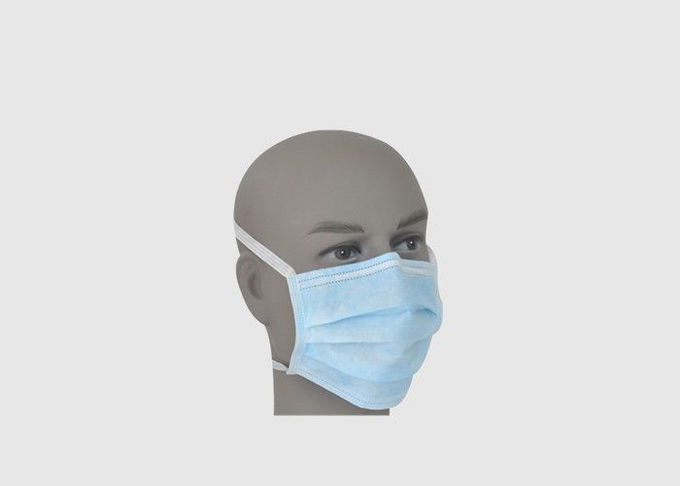 Blaues Earloop Gesichtsmaske die drei Schicht-Sicherheit, die mit justierbarem Nasen-Klipp schützend ist